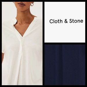 Anthropologie Cloth & Stone Navy Popover